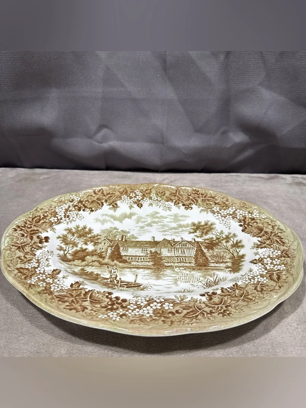 Vintage J&G Meakin 12” Serving Platter - Rustic Country Design